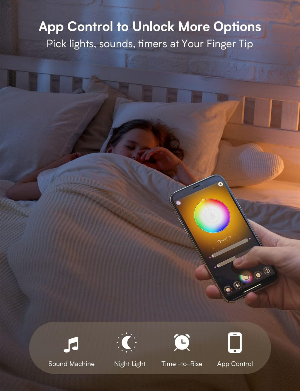 White Noise Machine APP Control Baby White Noise Sound Machine Night Light for Adults Kids