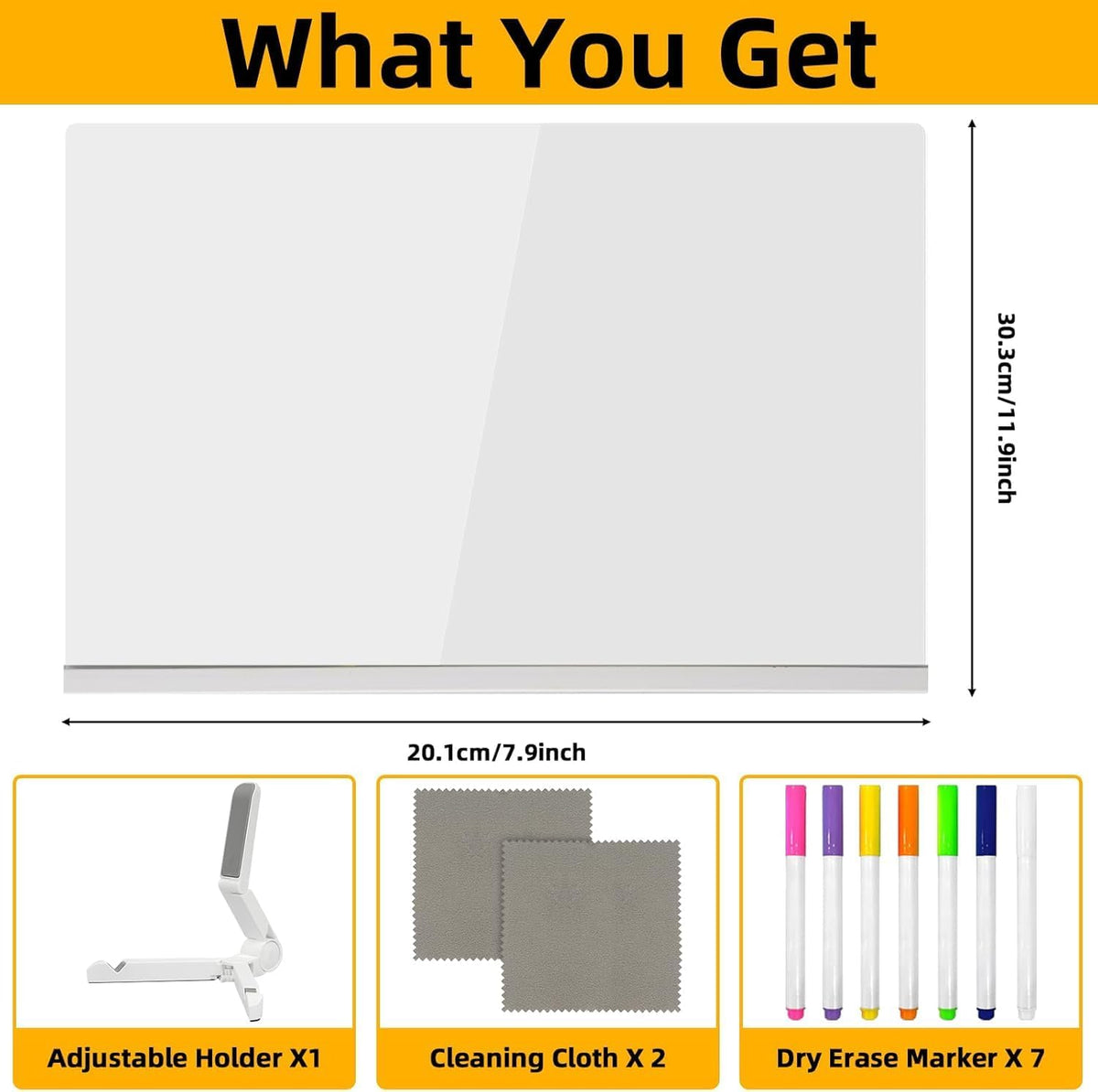 LED Drawing Board, LED Note Board,Light-Up Board with 7 Markers