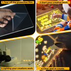 LED Drawing Board, LED Note Board,Light-Up Board with 7 Markers