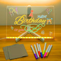 LED Drawing Board, LED Note Board,Light-Up Board with 7 Markers