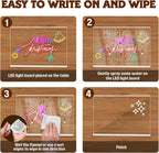 LED Drawing Board, LED Note Board,Light-Up Board with 7 Markers
